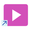 A pink Youtube logo